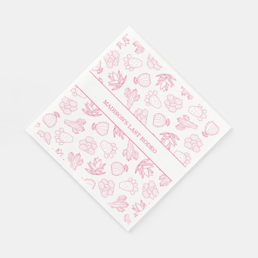 Laatste Rodeo Roze Bachelorette Party Papier serve Servet (Hoek)