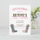 Laatste Rodeo Roze Cowgirl Bachelorette Kaart (Staand voorkant)