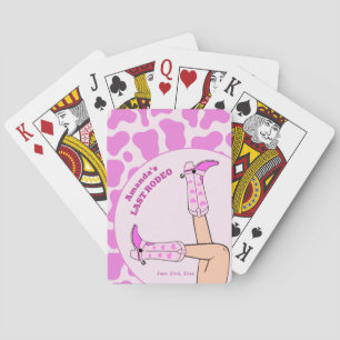 Laatste Rodeo Roze Cowgirl Bruidsfeest Party Pokerkaarten