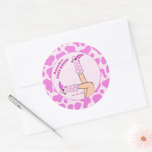 Laatste Rodeo Roze Cowgirl Bruidsfeest Party Ronde Sticker