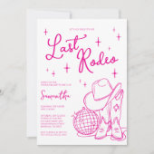 Laatste Rodeo Roze Cowgirl Disco Bachelorette Part Kaart (Voorkant)
