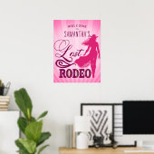 Laatste Rodeo Roze Cowgirl Nash Bash Bach Welkom Poster (Thuiskantoor)