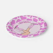 Laatste Rodeo Roze Cowgirl Vrijgezellenfeest Party Papieren Bordje (Gekanteld)