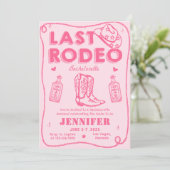 Laatste Rodeo Roze Cowgirl vrijgezellenweekend Kaart (Staand voorkant)