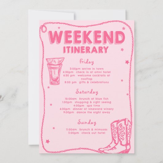 Laatste Rodeo Roze Cowgirl vrijgezellenweekend Kaart (Achterkant)