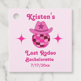 Laatste Rodeo Roze Disco Cowgirl Bachelorette Bedankjes Labels