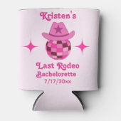 Laatste Rodeo Roze Disco Cowgirl Bachelorette Blikjeskoeler (Voorkant)