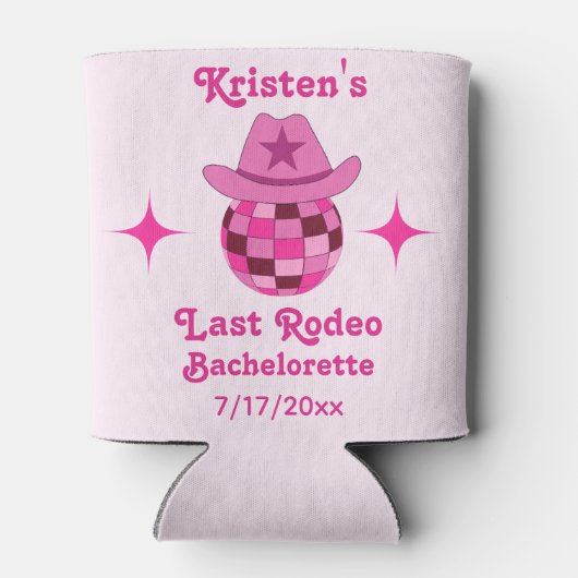 Laatste Rodeo Roze Disco Cowgirl Bachelorette Blikjeskoeler (Achterkant)