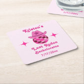 Laatste Rodeo Roze Disco Cowgirl Bachelorette Kartonnen Onderzetters (Schuin)