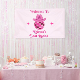 Laatste Rodeo Roze Disco Cowgirl Bachelorette Welk Spandoek