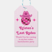 Laatste Rodeo Roze Disco Cowgirl Bruidsfeestje  Cadeaulabel (Achterkant)