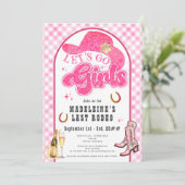 Laatste Rodeo Roze Go Meisjes Bachelorette Routebe Kaart (Staand voorkant)