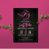 Laatste Rodeo Roze Neon Cowboylaarzen Bachelorette Kaart