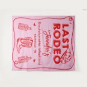 Laatste Rodeo Roze Rood Cowgirl Afscheid Weekend Wandkleed (Voorkant (horizontaal))