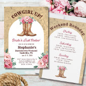 Laatste Rodeo Rustiek Roze Cowgirl Bachelorette Kaart