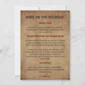 Laatste Rodeo Rustieke Cowboy vrijgezellenfeest Kaart (Achterkant)