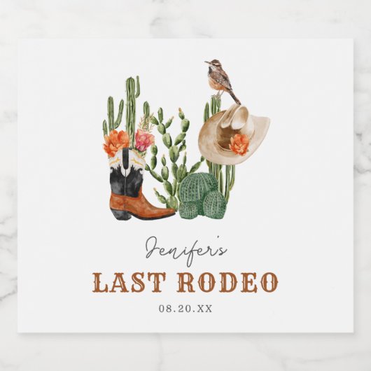 Laatste Rodeo Sparkling Wijnetiket (Enkel label)