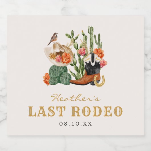 Laatste Rodeo Sparkling Wijnetiket (Enkel label)