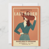 Laatste Rodeo  Terracotta Cowgirl Bachelorette Kaart (Voorkant)