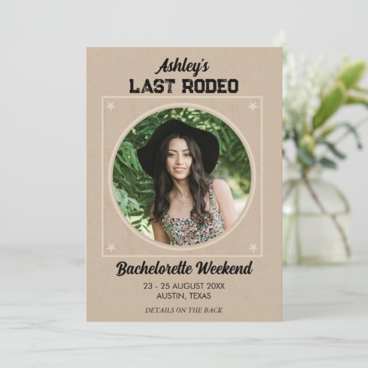 Laatste Rodeo Texas Bachelorette Bestemming Weeken Kaart (Staand voorkant)