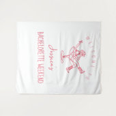 Laatste rodeo vrijgezellenfeest Funky handgetekend Wandkleed (Voorkant (horizontaal))