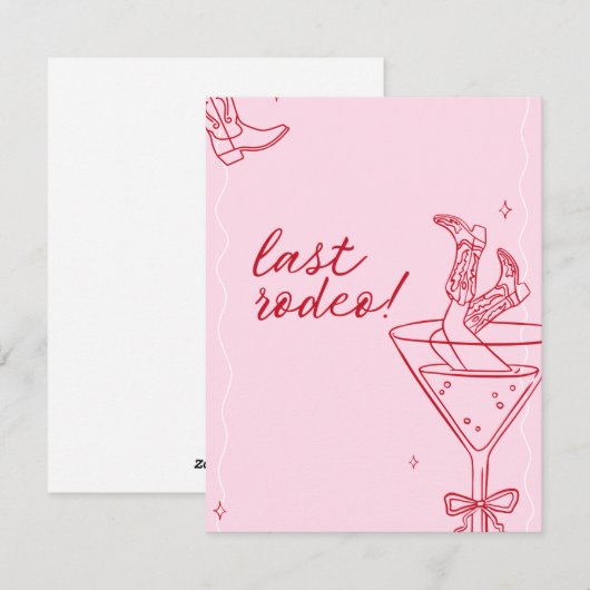 Laatste Rodeo vrijgezellenfeest uitnodiging (Voorkant / Achterkant)