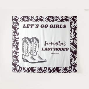 Laatste Rodeo Western Cowgirl Bachelorette Feest Wandkleed