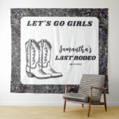 Laatste Rodeo Western Cowgirl Bachelorette Party Wandkleed (In Situ (horizontaal))