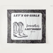 Laatste Rodeo Western Cowgirl Bachelorette Party Wandkleed (Voorkant (horizontaal))