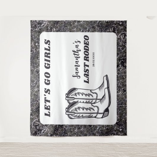 Laatste Rodeo Western Cowgirl Bachelorette Party Wandkleed (Voorkant)