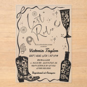Laatste Rodeo Western Vrijgezellenfeest Acryl Uitnodigingen (Voorkant)
