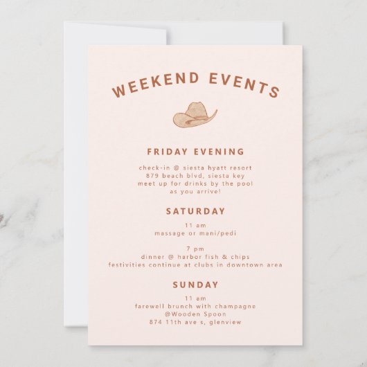 Laatste Rodeo Western vrijgezellenfeest Kaart (Achterkant)