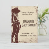 Laatste Rodeo Western vrijgezellenweekend Kaart (Staand voorkant)