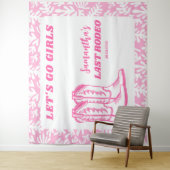 Laatste Rodeo Westerse Cowgirl Bachelorette Feest Wandkleed (In situ)