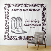 Laatste Rodeo Westerse Cowgirl Bachelorette Feest Wandkleed (In Situ (horizontaal))