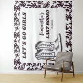 Laatste Rodeo Westerse Cowgirl Bachelorette Feest Wandkleed (In situ)