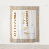 Laatste Rodeo Westerse Cowgirl Bachelorette Feest Wandkleed (Voorkant)