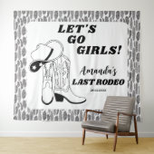 Laatste Rodeo Westerse Cowgirl Vrijgezellenfeest Wandkleed (In Situ (horizontaal))