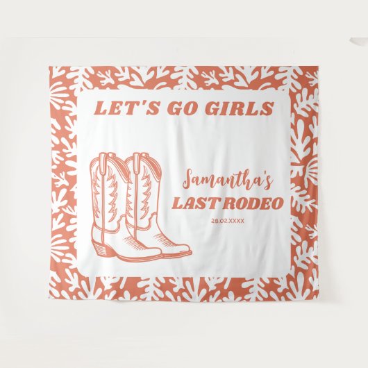 Laatste Rodeo Westerse Cowgirl Vrijgezellenfeest Wandkleed (Voorkant (horizontaal))