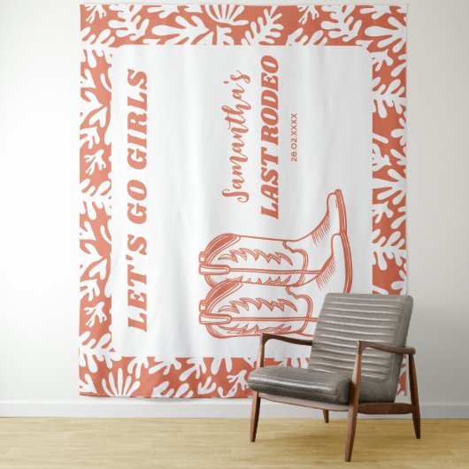 Laatste Rodeo Westerse Cowgirl Vrijgezellenfeest Wandkleed (In situ)