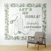 Laatste Rodeo Westerse Cowgirl Vrijgezellenfeest Wandkleed (In Situ (horizontaal))