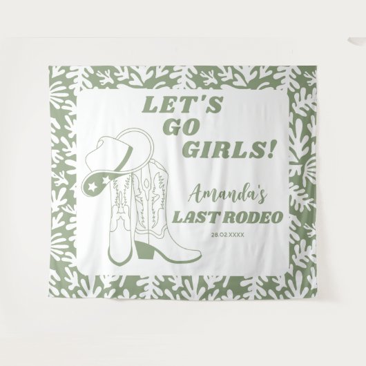 Laatste Rodeo Westerse Cowgirl Vrijgezellenfeest Wandkleed (Voorkant (horizontaal))