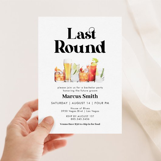 Laatste ronde Bachelor Retro  Stijl Kaart