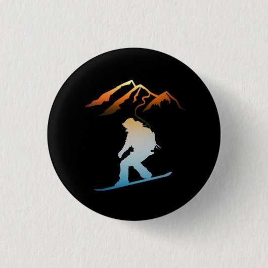 Laatste ronde, Sunset Ski Ronde Button 3,2 Cm (Voorkant)