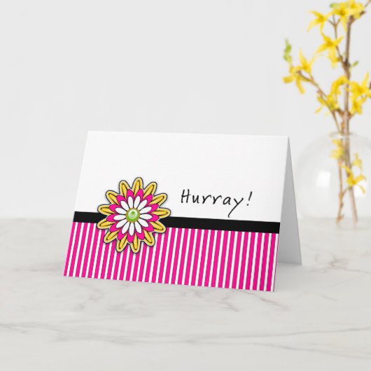 Laatste ronde Wenskaart chemotherapie - Hurray Kaart (Gele Bloem)