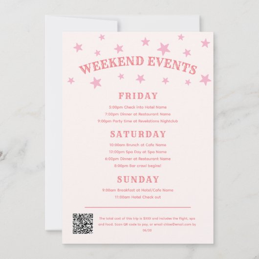 Laatste rondleiding Rodeo Cowgirl Bachelorette Wee Kaart (Achterkant)