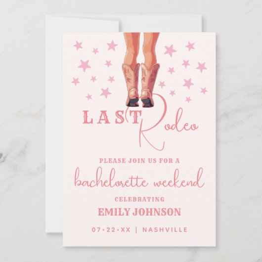 Laatste rondleiding Rodeo Cowgirl Bachelorette Wee Kaart (Voorkant)