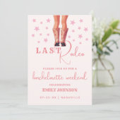 Laatste rondleiding Rodeo Cowgirl Bachelorette Wee Kaart (Staand voorkant)