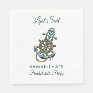 Laatste Sail Nautical Anchor Bachelorette Party Servet