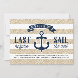 Laatste Sail | Nautical Bachelorette Party Kaart